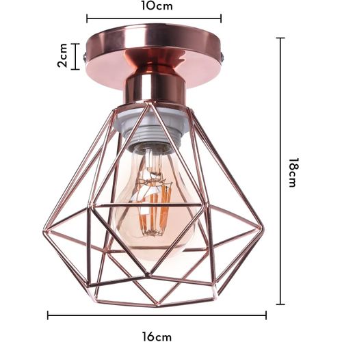 4pcs Plafonnier Industriel Cage Lampe De Plafond Pour Chambre Salon Chambre Rose