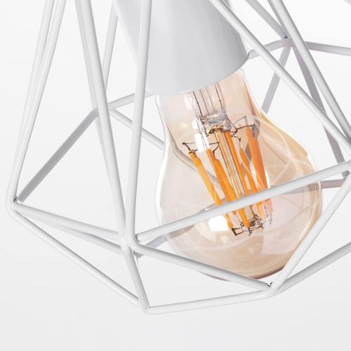 3pcs Plafonnier Industrielle Cage En Métal Lampe De Plafond E27 Blanc Pour Salon Salle Chambre