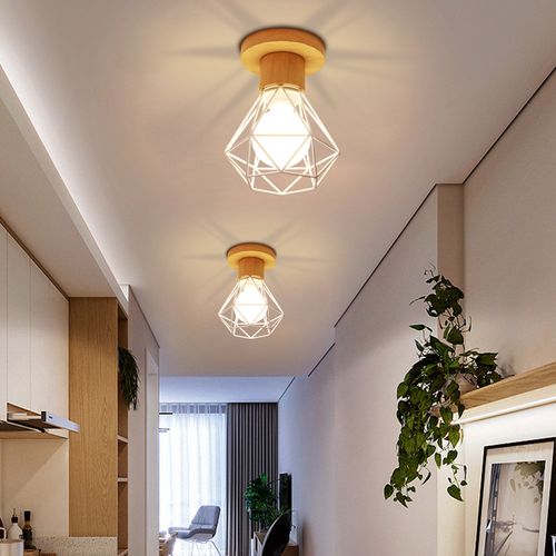 3x Plafonnier Industriel Interieur Lampe De Plafond Rétro E27 Pour Salon Chambre Couloir Blanc