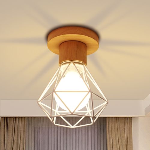 3x Plafonnier Industriel Interieur Lampe De Plafond Rétro E27 Pour Salon Chambre Couloir Blanc