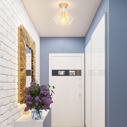 2x Plafonnier Vintage Industriel E27 Suspension Eclairage De Plafond Cage Blanc