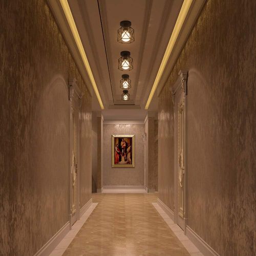 4x Plafonnier Industriel Vintage Lampe De Plafond E27 Noir