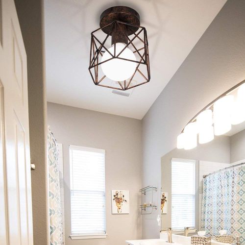 Retro Plafonnier Industrielle En Métal Suspension Cage Cube Luminaire E27 Pour Salon Chambre