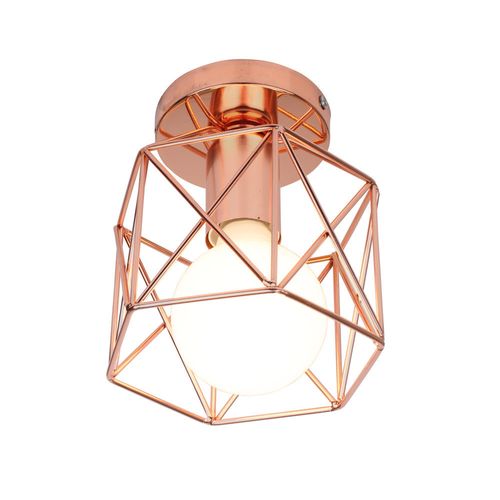 Retro Plafonnier Industrielle En Métal Suspension Cube Luminaire E27 Pour Salon Chambre Rose