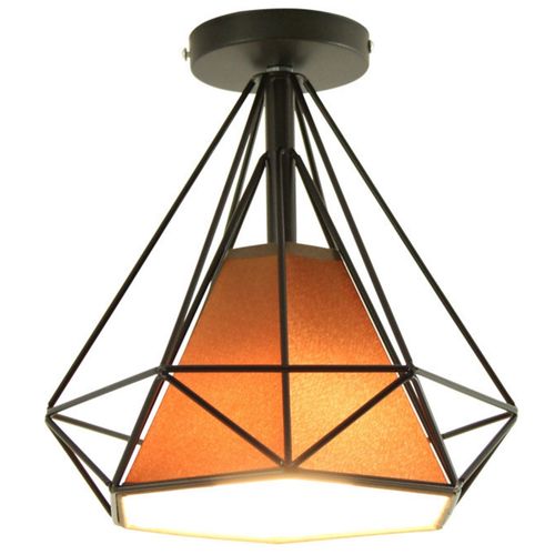 Plafonnier Industrielle Cage E27 Lampe De Plafond Pour Salon Salle Chambre Brun