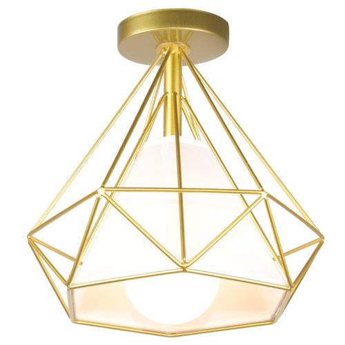 Plafonnier Industrielle Cage E27 Lampe De Plafond Pour Salon Salle Chambre Or