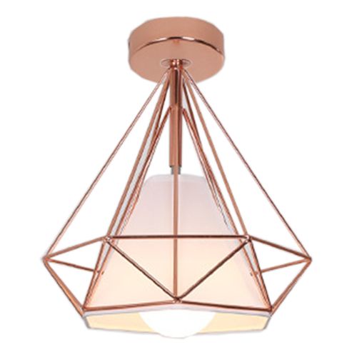 Plafonnier Industrielle Cage E27 Lampe De Plafond Pour Salon Salle Chambre Rose