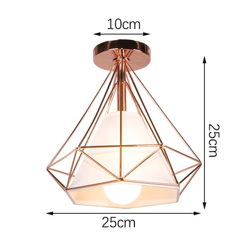 Plafonnier Industrielle Cage E27 Lampe De Plafond Pour Salon Salle Chambre Rose