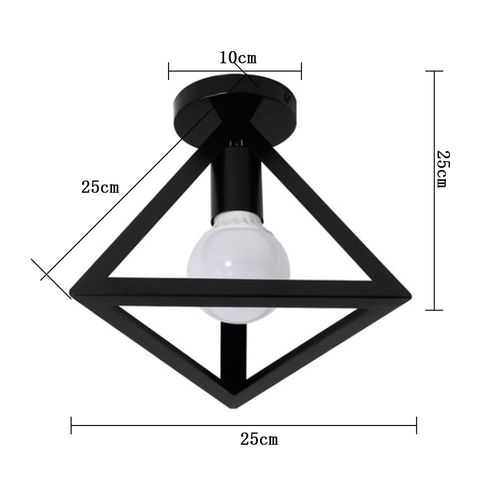 Plafonnier Industrielle Lampe De Plafond Triangle Noir Suspension Luminaire E27