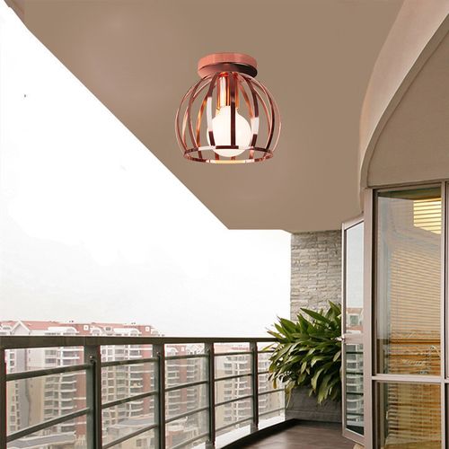 Plafonnier Moderne Cage 20cm Lampe De Plafond Métal Pour Chambre Salle Rose