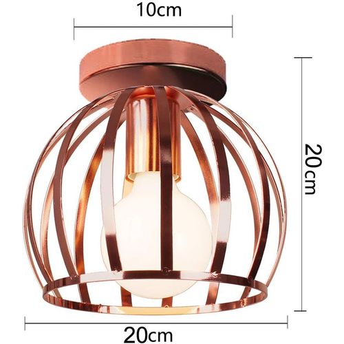 Plafonnier Moderne Cage 20cm Lampe De Plafond Métal Pour Chambre Salle Rose