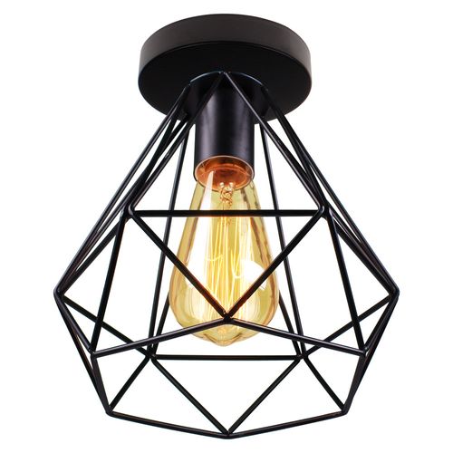 Plafonnier Industrielle Cage Vintage Lampe De Plafond E27 Pour Cuisine Noir
