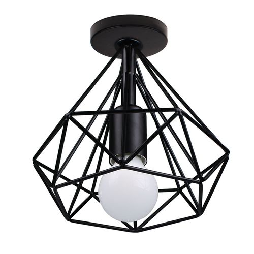 Plafonnier Industrielle Cage Lampe De Plafond Métal Pour Salon Chambre Noir