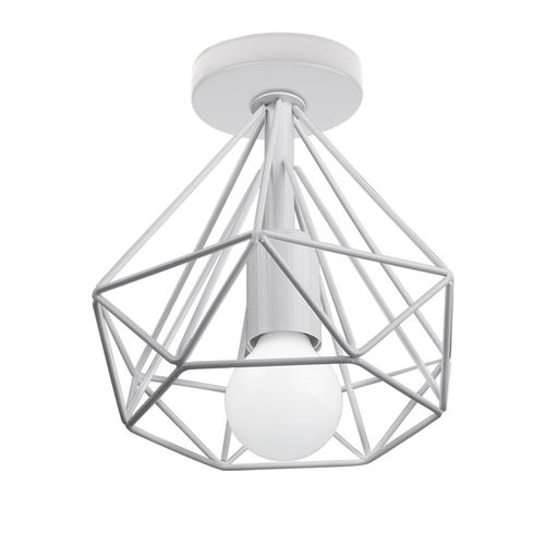 Plafonnier Industrielle Cage Lampe De Plafond Métal Pour Salon Chambre Blanc