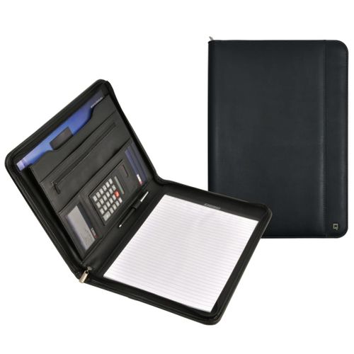 Dossier De Conférence A4 Avec Bloc-notes Et Calculatrice Noir