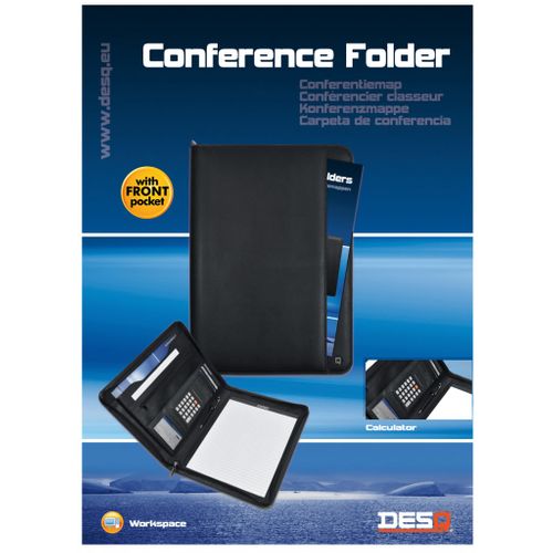 Dossier De Conférence A4 Avec Bloc-notes Et Calculatrice Noir