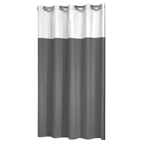 Rideau De Douche Double 180x200 Cm Gris Et Blanc