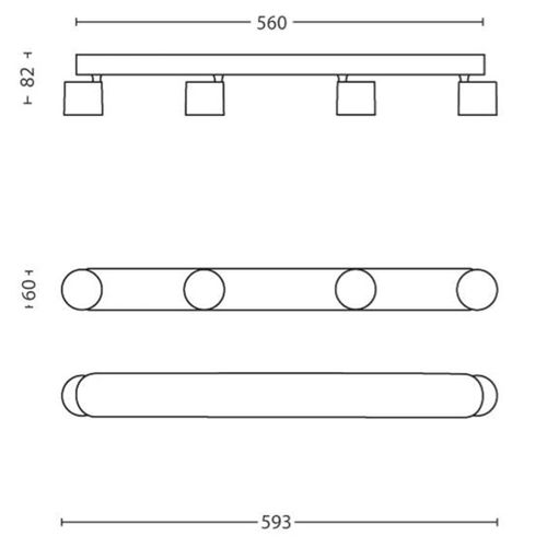 - Eclairage Spot LED Star L56 Cm - Gris