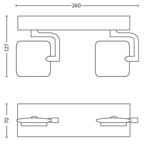 Plafonnier à LED Philips Millenium 2x4w