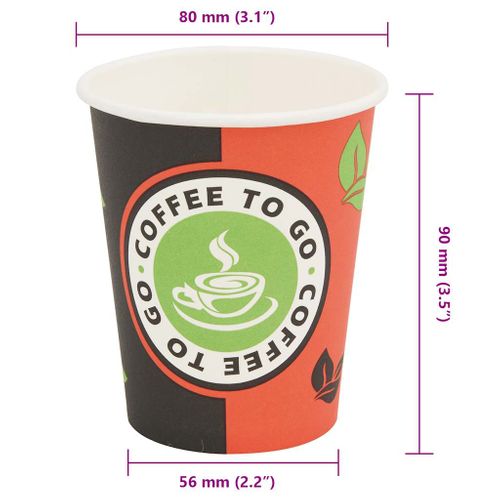Gobelet à Café Jetable 1000 Pièces Papier 240 Ml (8 Oz)