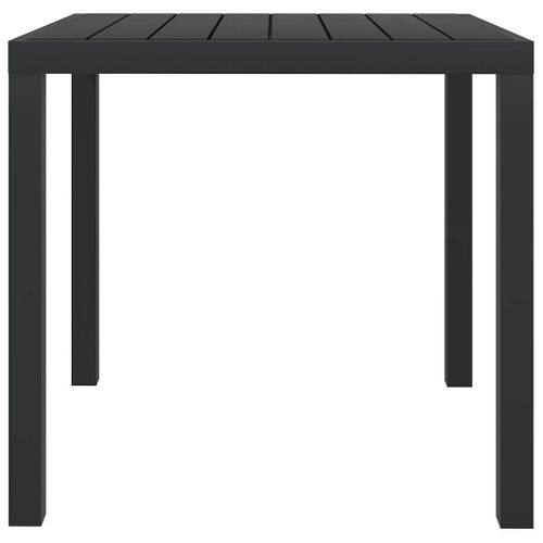 Table De Jardin Structure Aluminium Résistante Aux Intempéries Avec Wpc Noir 80x80x74 Cm