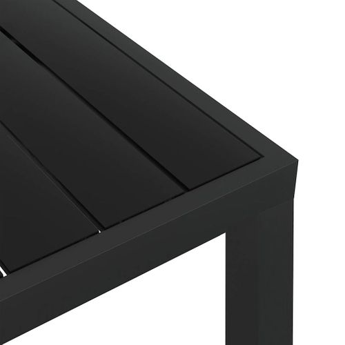 Table De Jardin Structure Aluminium Résistante Aux Intempéries Avec Wpc Noir 80x80x74 Cm