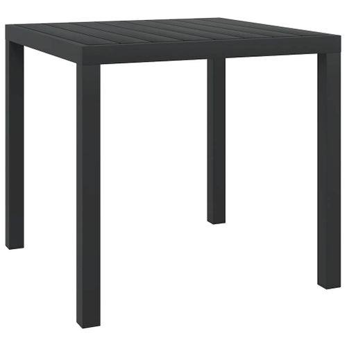 Table De Jardin Structure Aluminium Résistante Aux Intempéries Avec Wpc Noir 80x80x74 Cm