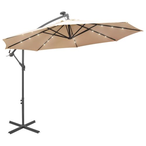 Parasol Déporté D. 300 Cm Avec Éclairage LED - 300 Cm - Sable