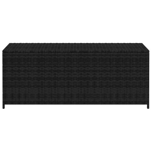 Vidaxl Boîte De Rangement De Jardin Noir 150x50x60 Cm Résine Tressée Rangement Terrasse Extérieur