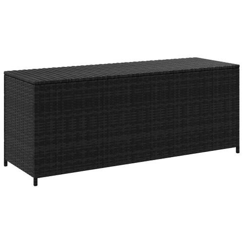 Vidaxl Boîte De Rangement De Jardin Noir 150x50x60 Cm Résine Tressée Rangement Terrasse Extérieur