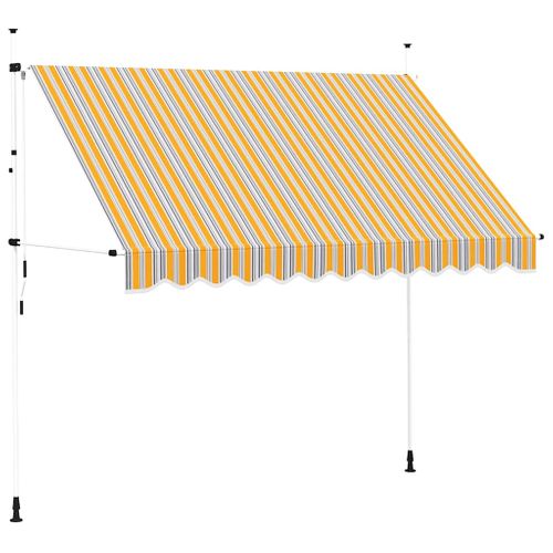 Auvent Rétractable Manuel 300 Cm Rayures Jaunes Et Bleues