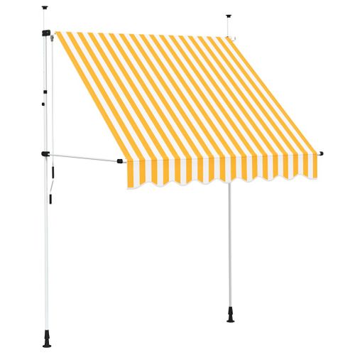 Auvent Rétractable Manuel 200 Cm Rayures Oranges Et Blanches
