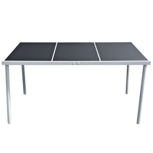 Table De Jardin 150x90x74 Cm Noir Acier