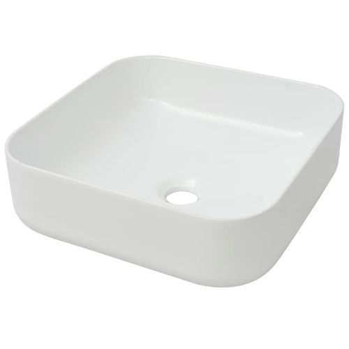 Lavabo Carré Céramique Blanc 39x39x13,5 Cm