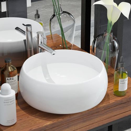 Lavabo Rond Et Tendance - 40x15 Cm - Blanc
