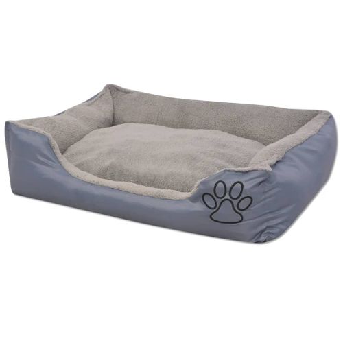 Lit Pour Chiens Avec Coussin Rembourré Taille XL Gris