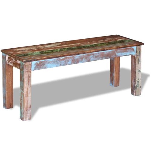 Banc 110x35x45 Cm Bois De Récupération Massif
