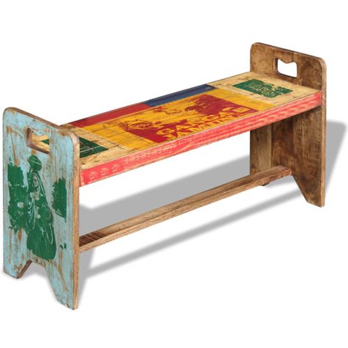 Banc Bois Massif Recyclé 100x30x50 Cm
