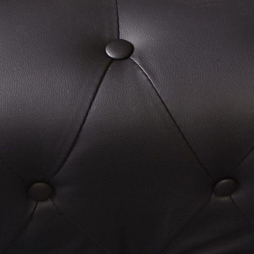 Canapé D'angle Chesterfield 6 Places Cuir Artificiel Noir