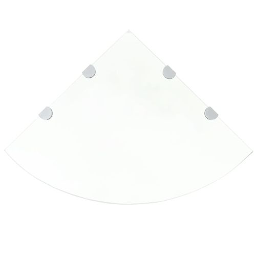Étagère De Coin Et Supports Chromés Verre Transparent 45x45 Cm
