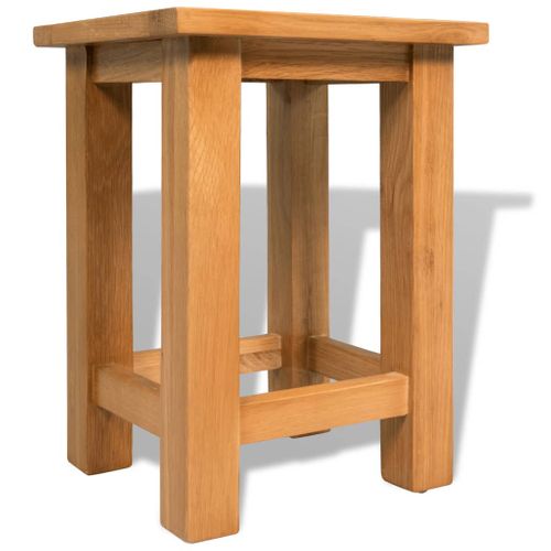 Table D'appoint 27 X 24 X 37 Cm Bois De Chêne Massif