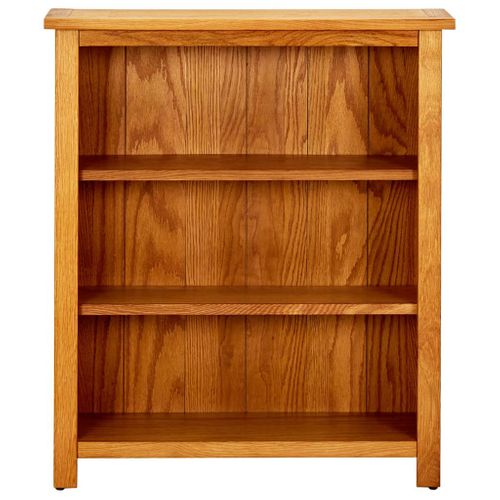 Bibliothèque à 3 Étagères 70 X 22,5 X 82cm Bois De Chêne Massif