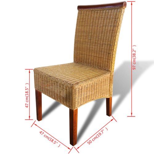 Chaises à Manger Lot De 6 Marron Rotin Naturel