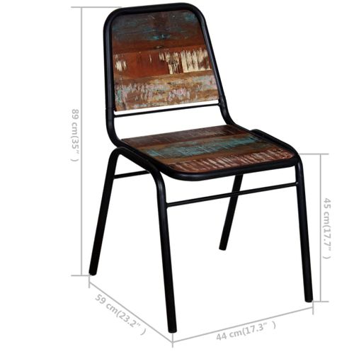 Chaises à Manger Lot De 6 Bois De Récupération Solide