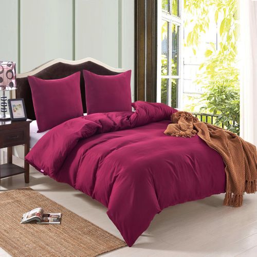 Ensemble De Housse De Couette Bordeaux 155x220/80x80 Cm