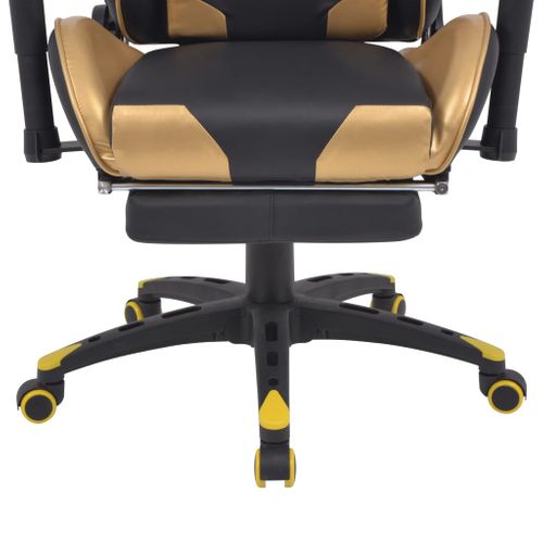 Chaise De Bureau Inclinable Avec Repose-pied Doré