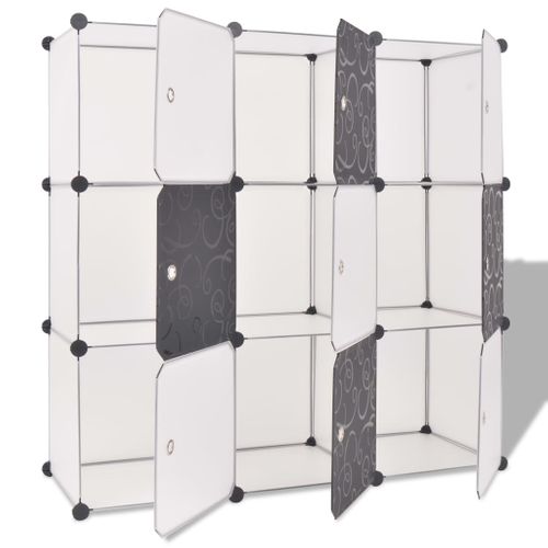 Organisateur De Rangement Cube Avec 9 Compartiments Noir/blanc