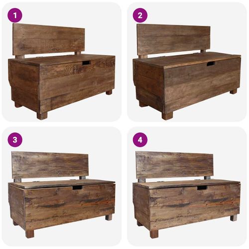 Vidaxl Banc Avec Compartiment Bois De Récupération 86x40x60 Cm Banc D'entrée Meuble De Salon Couloir