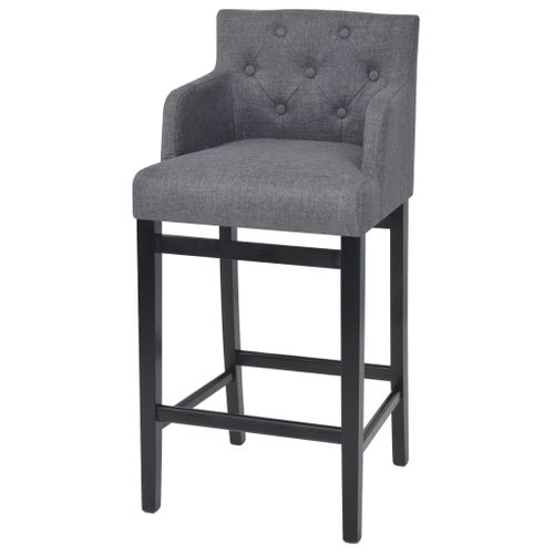 Tabourets De Bar 2 PCs Gris Foncé Tissu