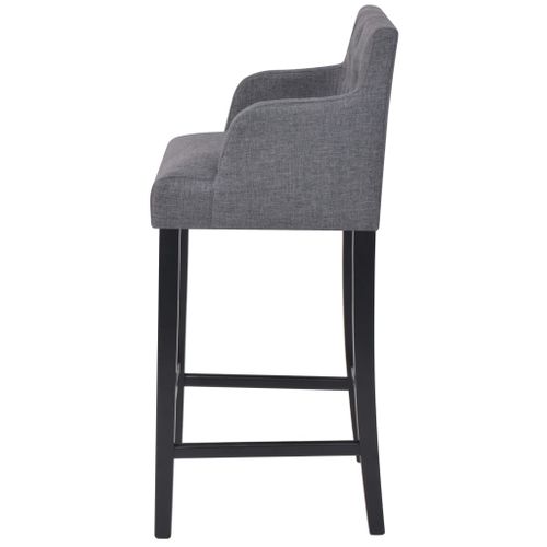 Tabourets De Bar 2 PCs Gris Foncé Tissu